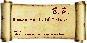 Bamberger Pelágiusz névjegykártya